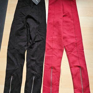 NWT 2 Pairs - Blackmilk Zip Pants XXS